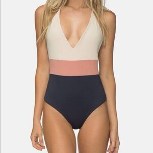 Tavik Women's Chase Color Blocked Halter Top Swimsuit